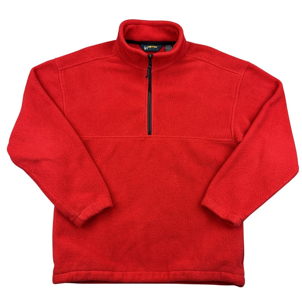 Vintage Eddie Bauer EBTEK Jacket‎ Mens XS Red Fleece 1/4 Zip Pullover 90s